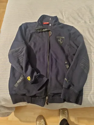 Sudadera con cremallera Puma Ferrari Negra