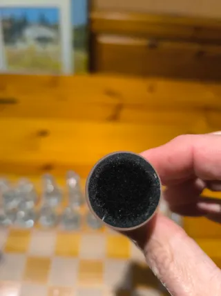 Scacchiera in vetro con pedine