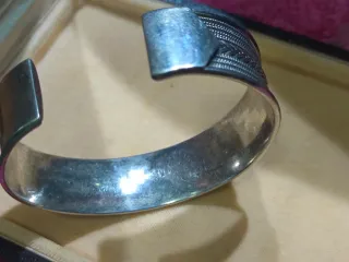 Brazalete de plata tejido