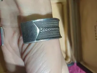 Brazalete de plata tejido
