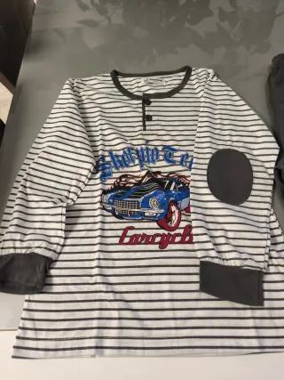 Pijama niño fino coche estampado