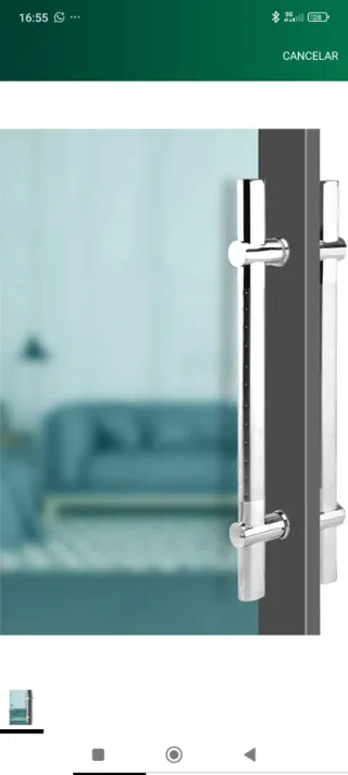 Tirador de puerta doble cromado