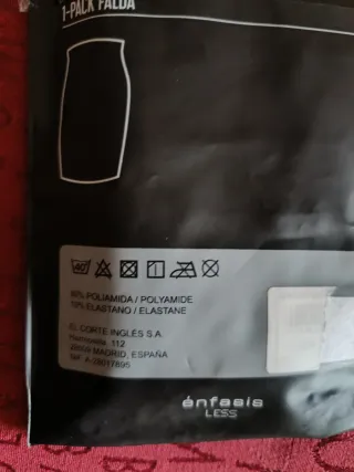 Falda combinación interior Énfasis Talla S/M Negra