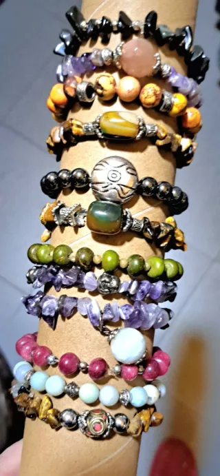 12 bracciali pietre dure miste
