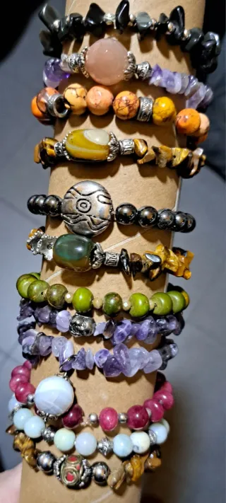 12 bracciali pietre dure miste