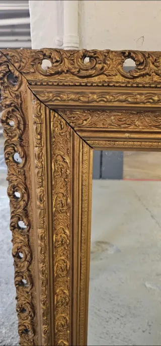 Espejo antiguo madera dorado