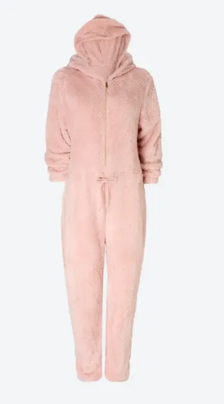 Mono rosa con capucha