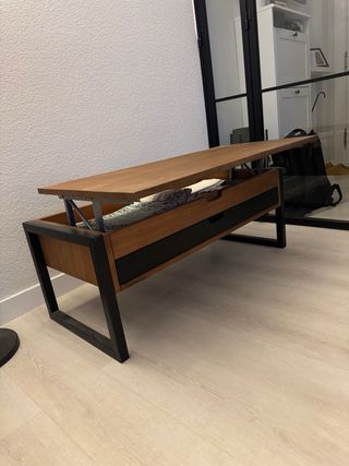 Mesa de centro de salón elevable de madera