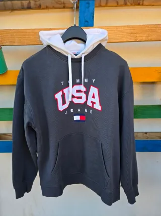 Tommy Jeans - Felpa USA - Grigio Bianco