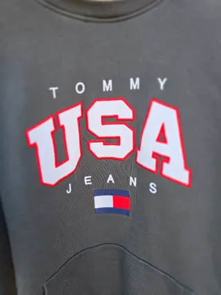 Tommy Jeans - Felpa USA - Grigio Bianco