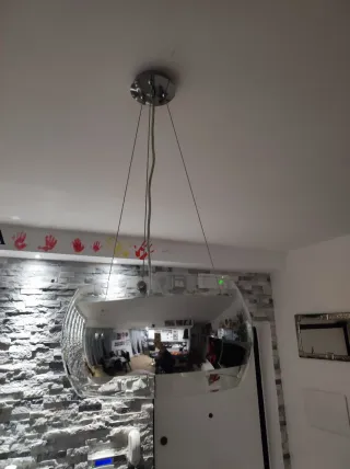 Coppia lampadari sospensione vetro metallo