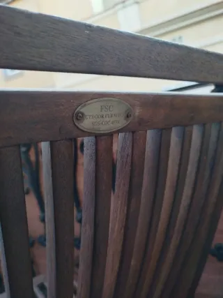 Silla plegable de madera para terraza