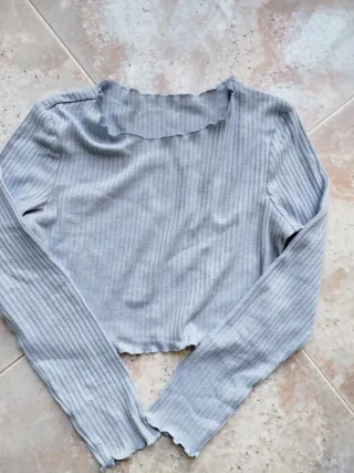 Maglietta maniche lunghe azzurra donna L