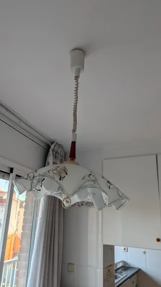 Lámpara colgante cristal y metal