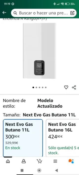 Calentador de gas Ariston blanco