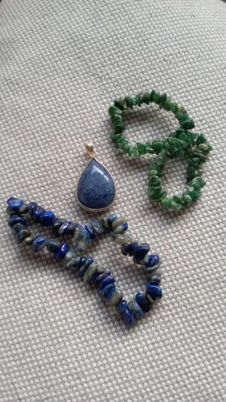 Colgante Gota Cuarzo Azul Plata