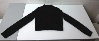 Jersey Mango Negro Brillos Talla S