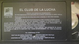 VHS El Club de la Lucha, en español
