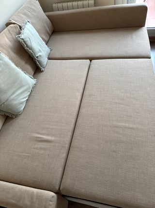 Divano letto Ikea Friheten beige con cassetto