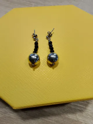 Pendientes Plata y Onix Negro