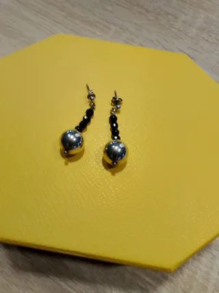 Pendientes Plata y Onix Negro