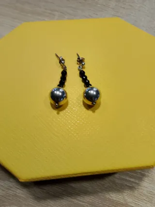 Pendientes Plata y Onix Negro