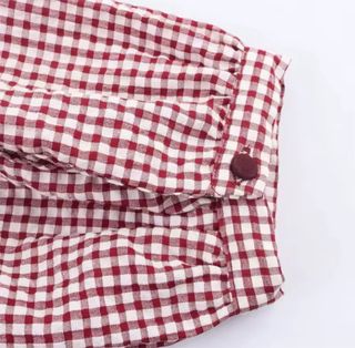 Blusa mujer nueva cuadros volantes lazo talla S