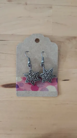 Pendientes estrella plata antigua idea regalo