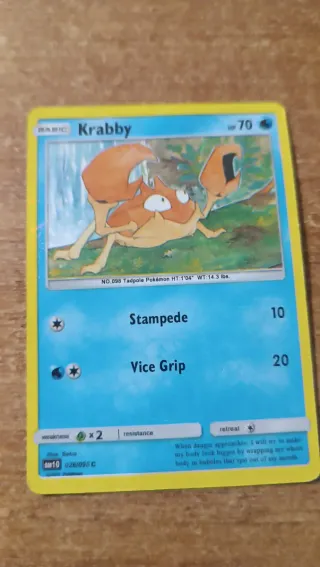 Carte Pokémon Krabby 70 HP SM10 026/096 C