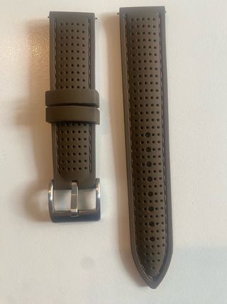 Cinturino in silicone bucherellato 20mm marrone