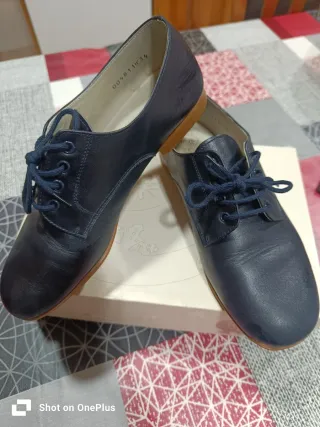Zapatos niño cordones azul