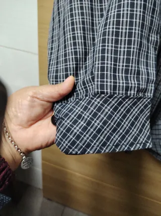 Blusón de cuadros gris y blanco