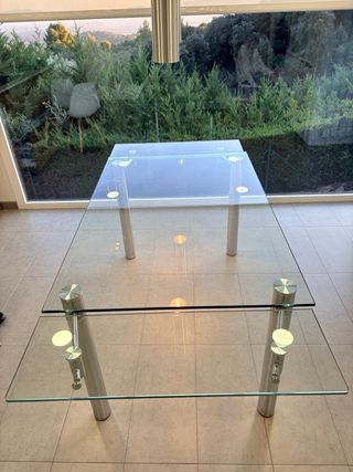 Mesa de cristal extensible moderna
