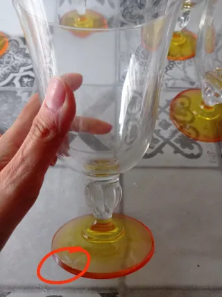 Set 6 Bicchieri Vetro Arancio Grandi