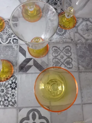 Set 6 Bicchieri Vetro Arancio Grandi