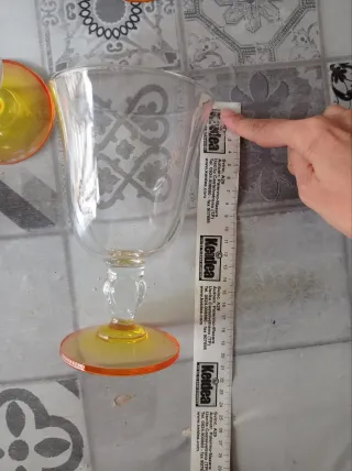 Set 6 Bicchieri Vetro Arancio Grandi