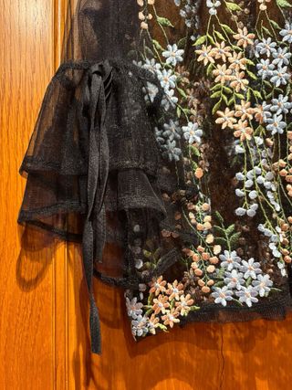 Blusa fiesta bordada transparente