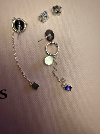 Pendientes Tous Plata S925 Flor Morada