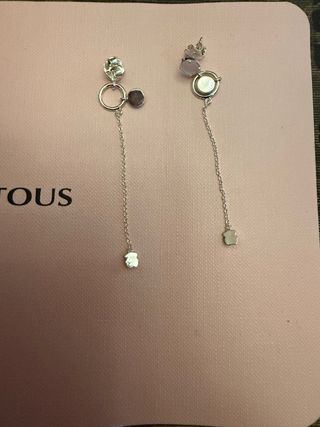 Pendientes Tous Plata S925 Flor Morada