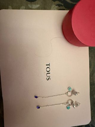 Pendientes Tous Plata S925 Flor Morada