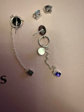 Pendientes Tous Plata S925 Flor Morada