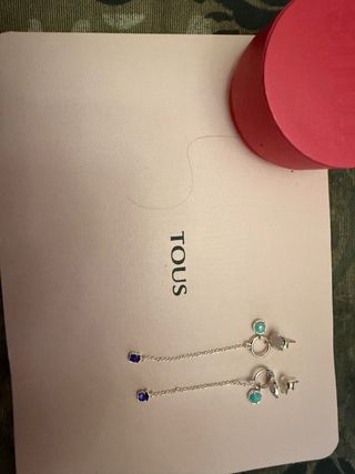 Pendientes Tous Plata S925 Flor Morada