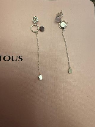 Pendientes Tous Plata S925 Flor Morada