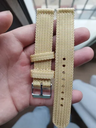 Correa de reloj 18mm tela beige
