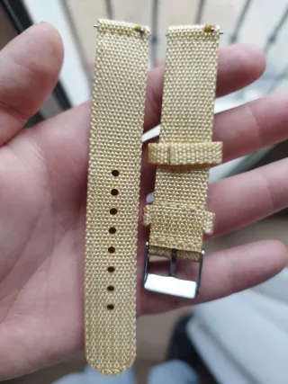 Correa de reloj 18mm tela beige