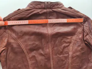 Chaqueta motera piel marrón