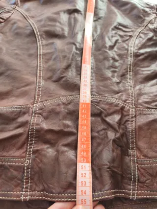 Chaqueta motera piel marrón