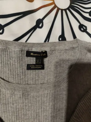 Vestido punto gris largo mujer talla M