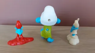 3 Figure dei Puffi (Puffetta). Neg