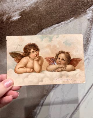 Cartolina vintage con angeli